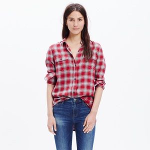 Madewell Ex-Boyfriend Flannel Fairfax Plaid - XS